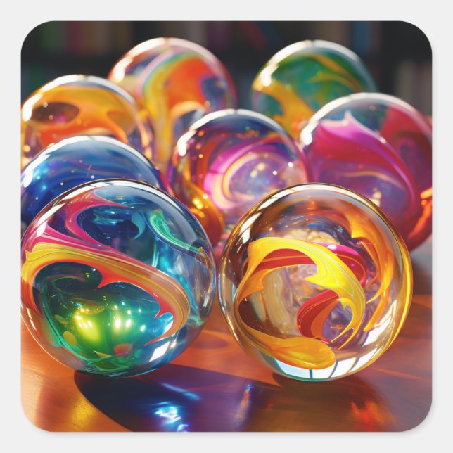 Herrliche Marmor Quadratischer Aufkleber (Vorderseite)