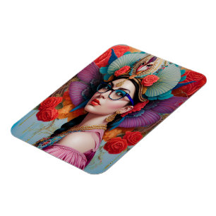 Herrliche Prinzessin mit Brille Magnet