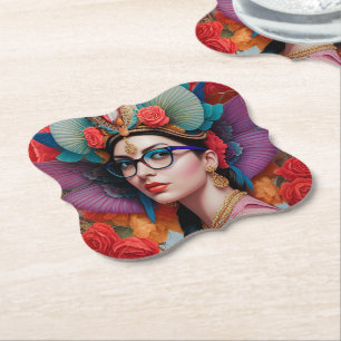 Herrliche Prinzessin mit Brille Untersetzer