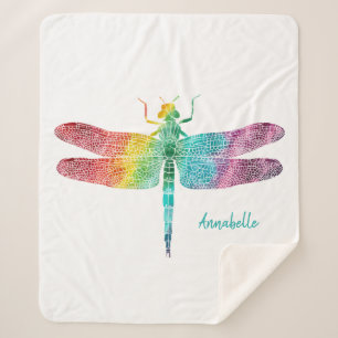 Herrliche Regenbogenwatercolor-Libelle Sherpadecke