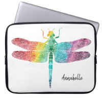 Herrliche Regenbogenwatercolor-Libellen-Silhouette