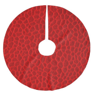 Herrliche rote lederne Beschaffenheit Polyester Weihnachtsbaumdecke