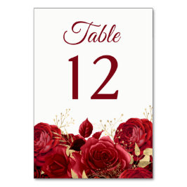 Herrliche Rote Rosen & Hochzeiten oder Quinceanera Tischnummer