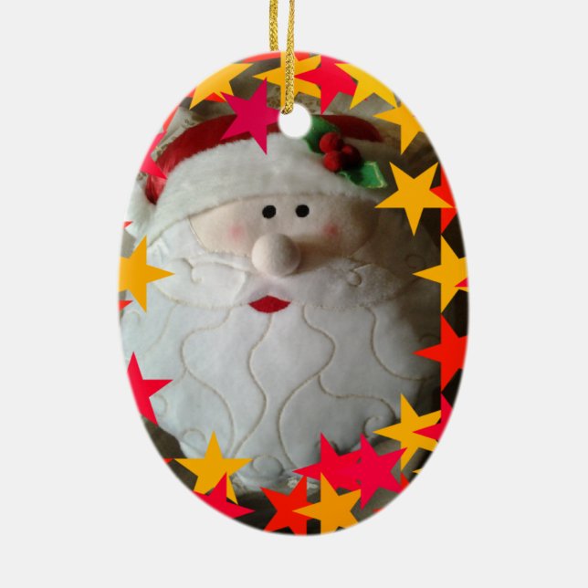 Herrliche Sankt-Weihnachtsverzierung Keramik Ornament (Hinten)