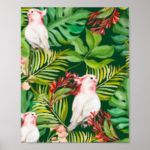 Herrliche tropische Pflanze und Vögel Leggings Poster