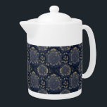 Herrliche Vintage Blütenblüte<br><div class="desc">Genießen Sie Ihren Lieblings-Tee in stilvollem Ambiente mit dieser prächtigen Vintagen und goldblauen Teekanne. Um der Ästhetik zu entsprechen, finden Sie in meinen Sammlungen auch andere Zuhause-Dekorprodukte mit diesem gleichen Design. Gute Einkäufe!</div>