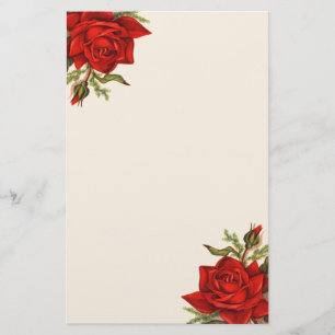 Herrliche Vintage Rote Rosen elegant Briefpapier