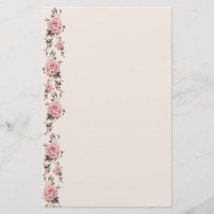 Herrliche Vintage weiche romantische rosa Rosen Briefpapier