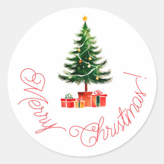 Herrliche Weihnachtsaufkleber Runder Aufkleber