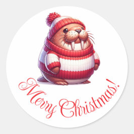 Herrliche Weihnachtsaufkleber Runder Aufkleber