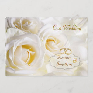 Herrliche weiße SahneRosen, die Einladung Wedding