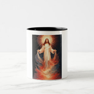 Herrlicher auferstandener Christus Christlicher Ka Zweifarbige Tasse