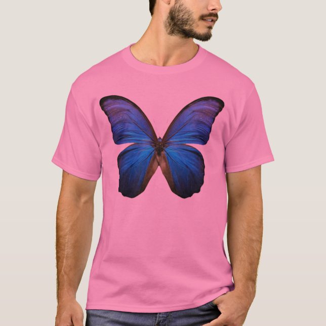 Herrlicher blauer Morpho Schmetterling T-Shirt (Vorderseite)