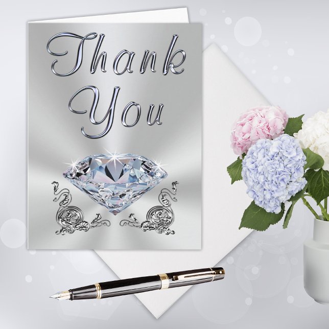 Herrlicher Diamant-Jahrestag danken Ihnen Dankeskarte (Wedding, Birthday or Anniversary Thank You Cards. )