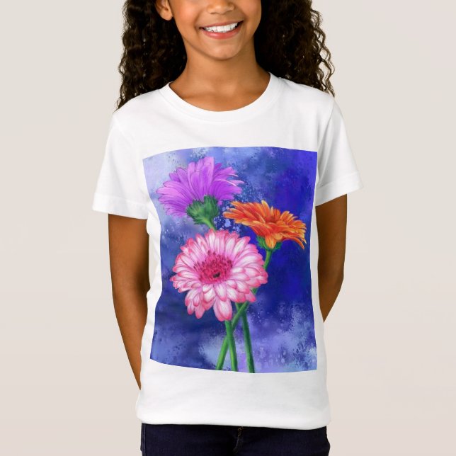 Herrlicher Drei-Farben-Gerberas-T - Shirt (Vorderseite)