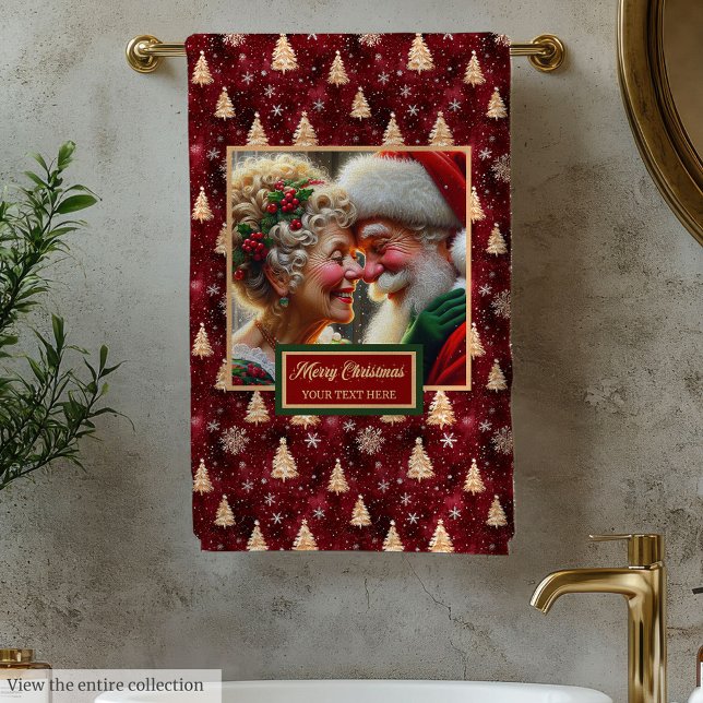 Herrlicher Herr und Frau Claus Weihnachtsbadehandt Badhandtuch Set (Gorgeous Mr. and Mrs. Claus Christmas Bath Towel)