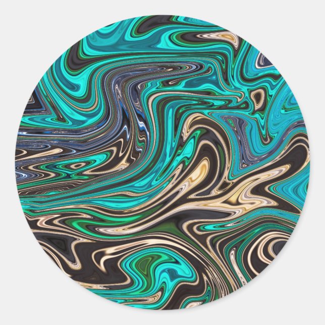 Herrlicher Marmorstil - Paradies Runder Aufkleber (Vorderseite)