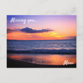 Herrlicher Sonnenuntergang auf der Maui Postcard Postkarte