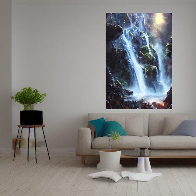 Herrlicher Wasserfall im Wald | Art der AI Poster (Von Creator hochgeladen)