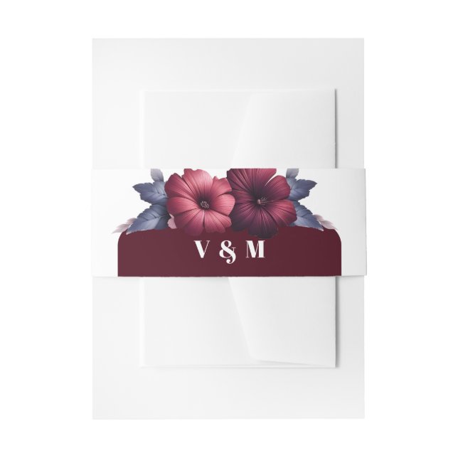 Herrliches Burgund und Blush Pink Einladungsbanderole (Vorderseite Beispiel)