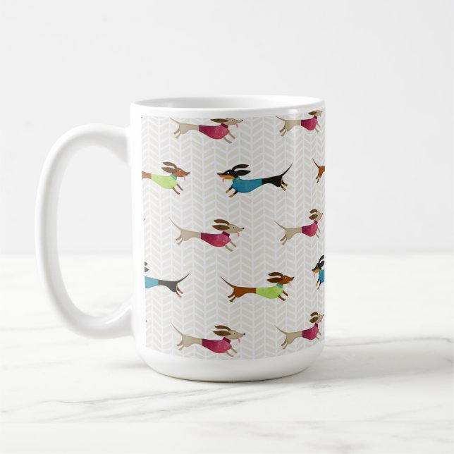 Herrliches Dackel-Muster Tasse (Links)