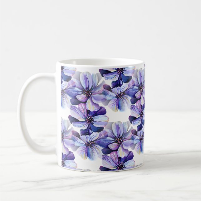 Herrliches nahtloses Muster von Lilac Perennials Kaffeetasse (Links)