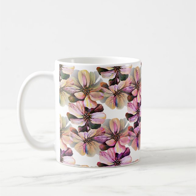 Herrliches nahtloses Muster von Lilac Perennials Kaffeetasse (Links)