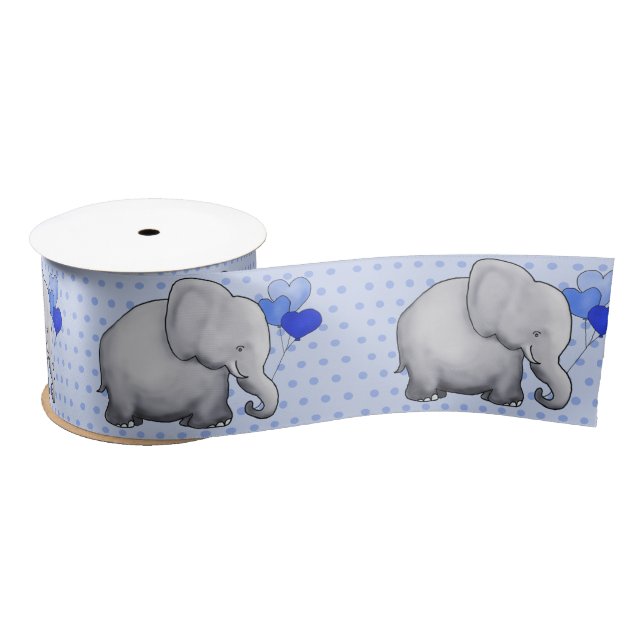 Herrliches Polka-Punkt-Baby-Duschen-Elefant-Party Satinband (Spule)