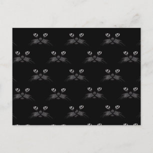 Herrliches Retro schwarze Katzen-katzenartiges Postkarte
