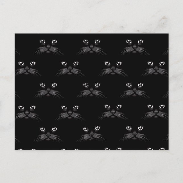 Herrliches Retro schwarze Katzen-katzenartiges Postkarte (Vorderseite)