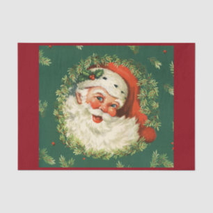 Herrliches Vintages Weihnachtsmann-Bild Seidenpapier
