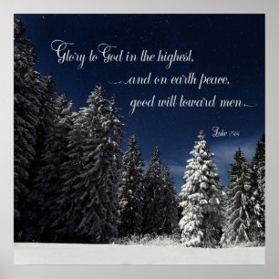 Herrlichkeit Gott - Lukas 2:14 Poster