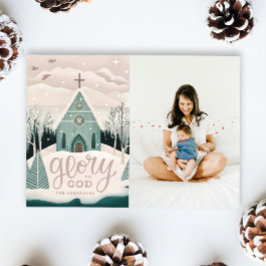 Herrlichkeit zu Gott | Religiöses Weihnachtskirche Feiertagskarte