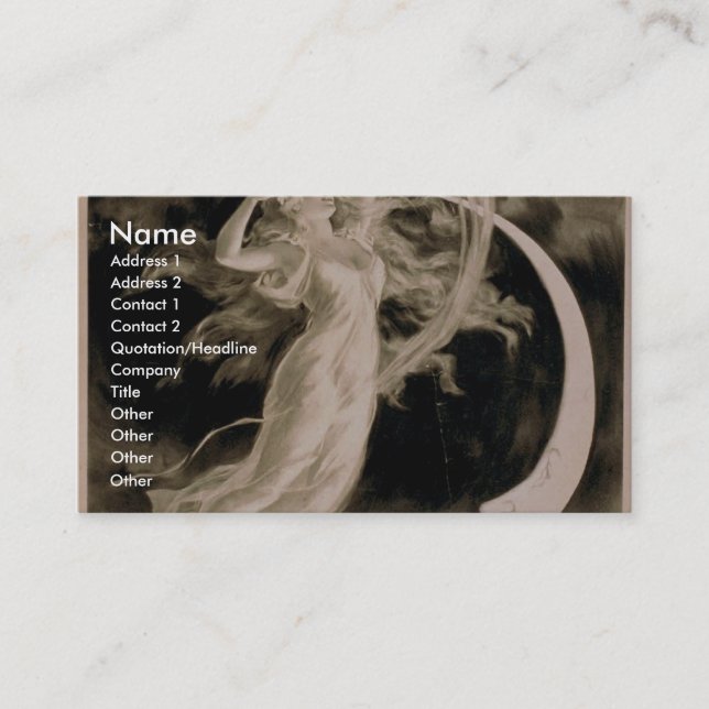 Herrmann, "Mädchen des Mondes" Vintages Theater Visitenkarte (Vorderseite)