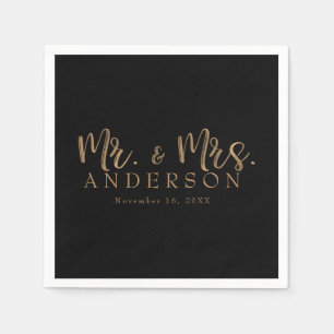 Herrn & Frau Gold Schrift Typografie Modern Minima Serviette