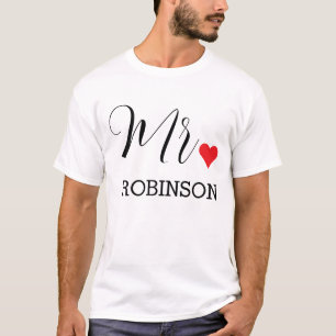 Herrn Schwarz Moderne Schriftart Benutzerdefiniert T-Shirt