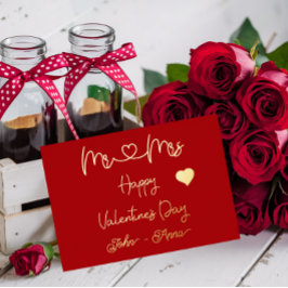 Herrn und Frau Frohes Valentinstag Folien Feiertagskarte