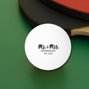 Herrn und Frau Modern Brush Schrift Hochzeitsgesch Tischtennisball