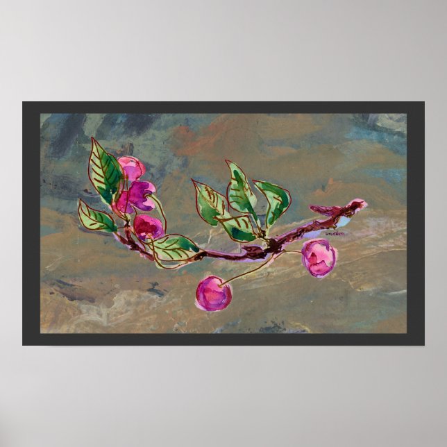 Herry Branch auf grau 1 Poster (Vorne)