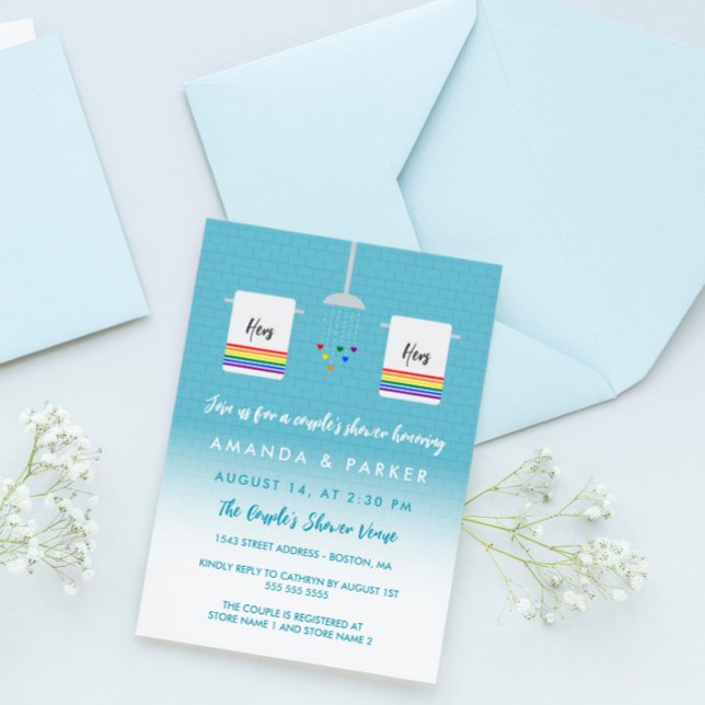 Hers and Hers Lesbian Couple's Shower Einladung (Von Creator hochgeladen)