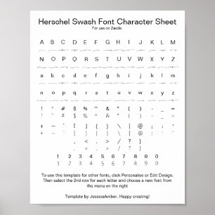 Herschel Swash Schriftart Character Sheet for Zazz Poster