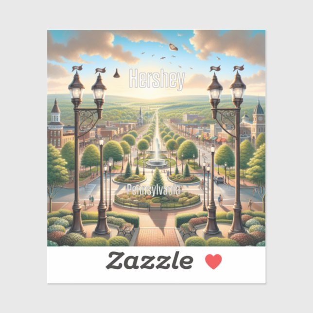 Hershey Pennsylvania 3 Inch Vinyl Sticker (Blatt)
