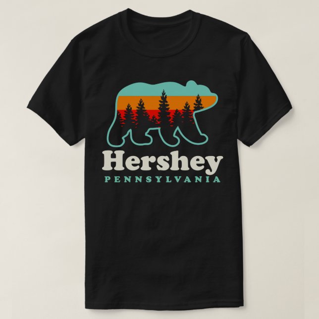 Hershey Pennsylvania Urlaub Wandern Camping Bär T-Shirt (Design vorne)