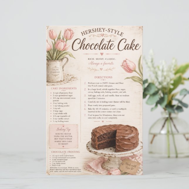 Hershey Style Schokoladenkuchen Rezept, rosa Tulpe (Stehend Vorderseite)