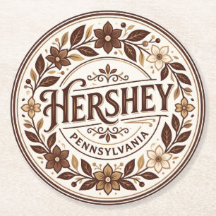 Hershey USA Runder Pappuntersetzer