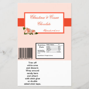 Hershey's große Bar-Einwickler-Papier Rosa/Pfirsic Flyer