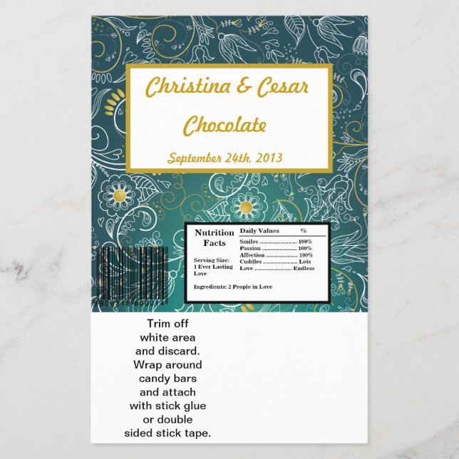 Hershey's Large Bar Wrapper Aquamarin/Gelb Senf Fl Flyer (Vorne)