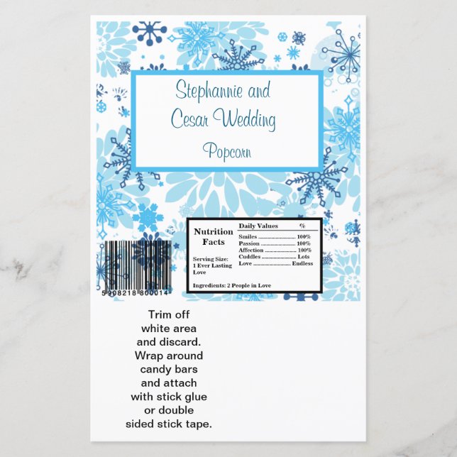 Hershey's Large Bar Wrapper Blue Tree / Snowflake (Vorderseite)