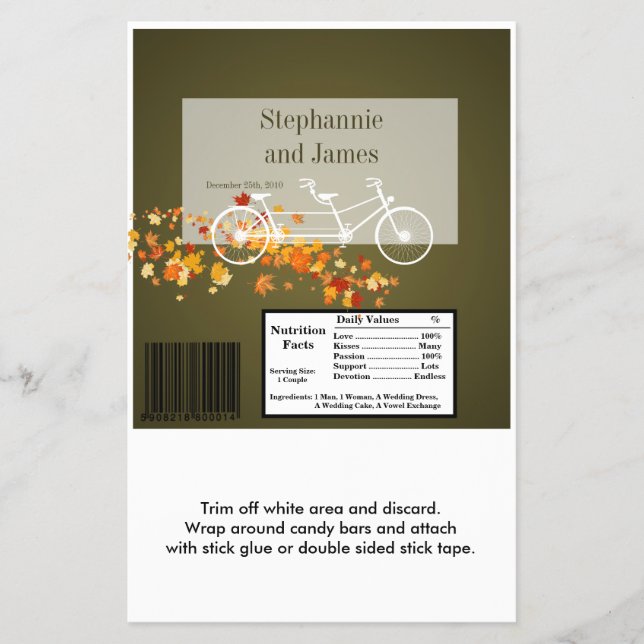 Hershey's Large Bar Wrapper Brown Fall Double Bike Flyer (Vorne)