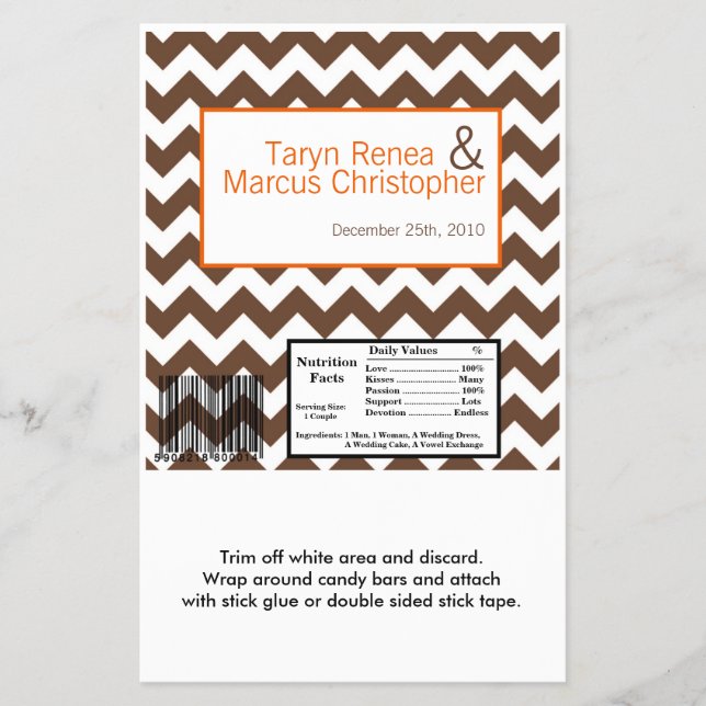 Hershey's Large Bar Wrapper Brown Orange Zickzack Flyer (Vorne)